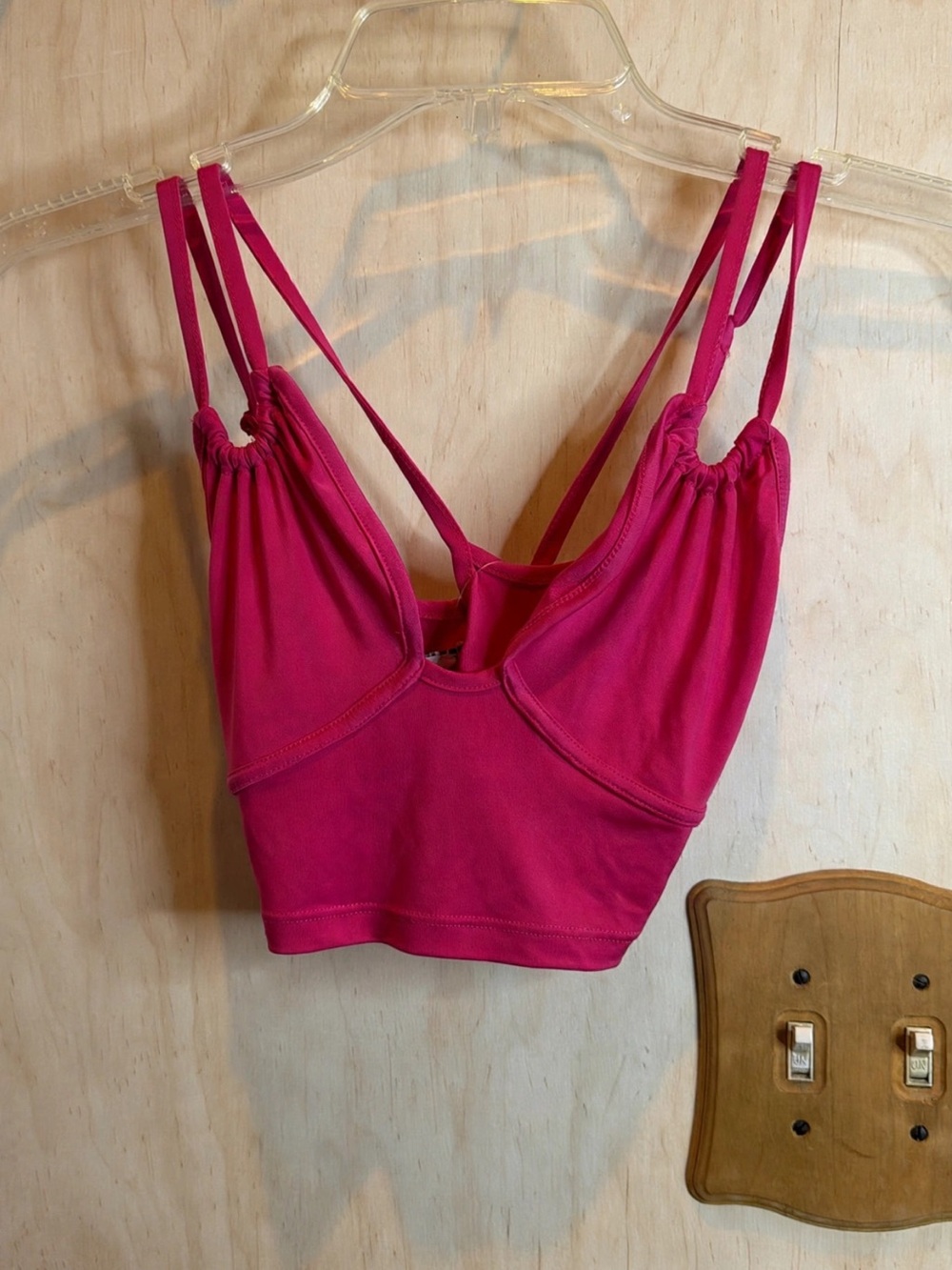 Women’s Fuchsia Strappy Crop Bralette - Unbranded